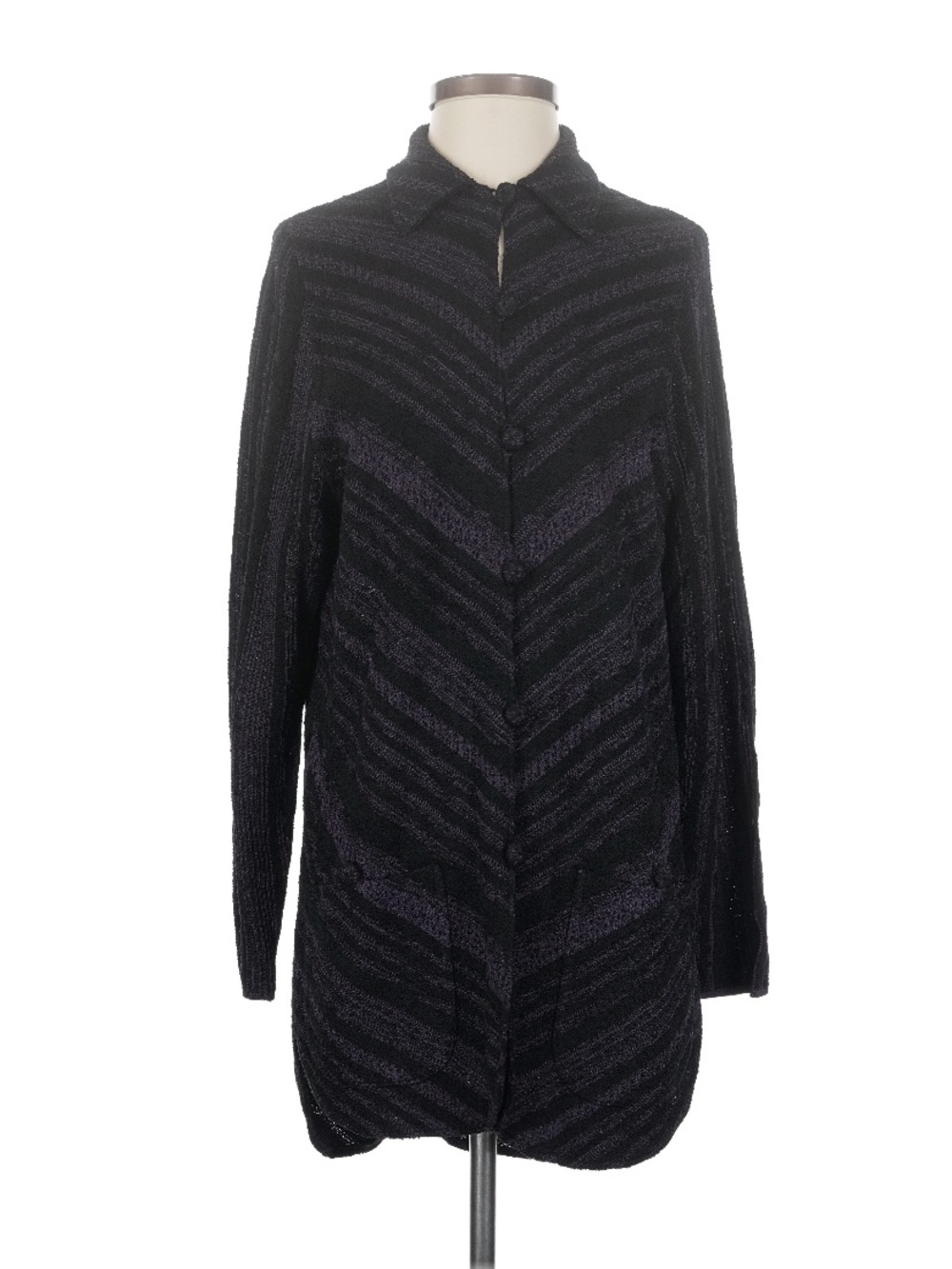 Vintage Brenda French for French Rags Chevron Jacket Size S Black/Purple 80s/90s